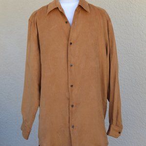 Claiborne Men's Faux Suede Camel Shirt